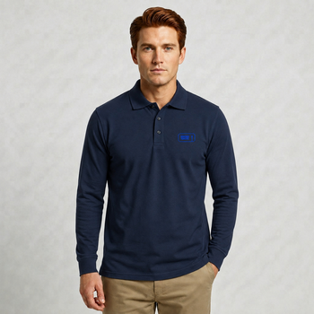 Longsleeve Poloshirt Signal Path Navy blue / Outline