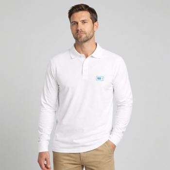 Longsleeve Poloshirt Macro Site White / Outline